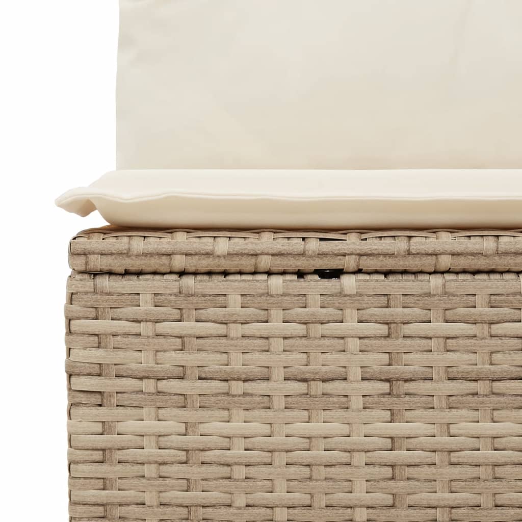 Tuinbank 4-zits met kussens poly rattan beige is nu te koop bij PeponiXL, paradijselijk wonen!