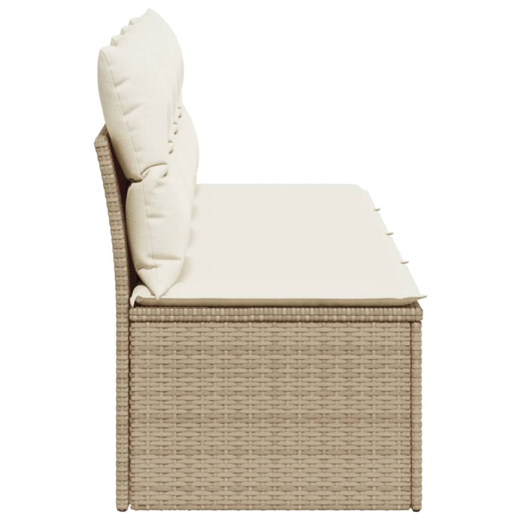 Tuinbank 4-zits met kussens poly rattan beige is nu te koop bij PeponiXL, paradijselijk wonen!