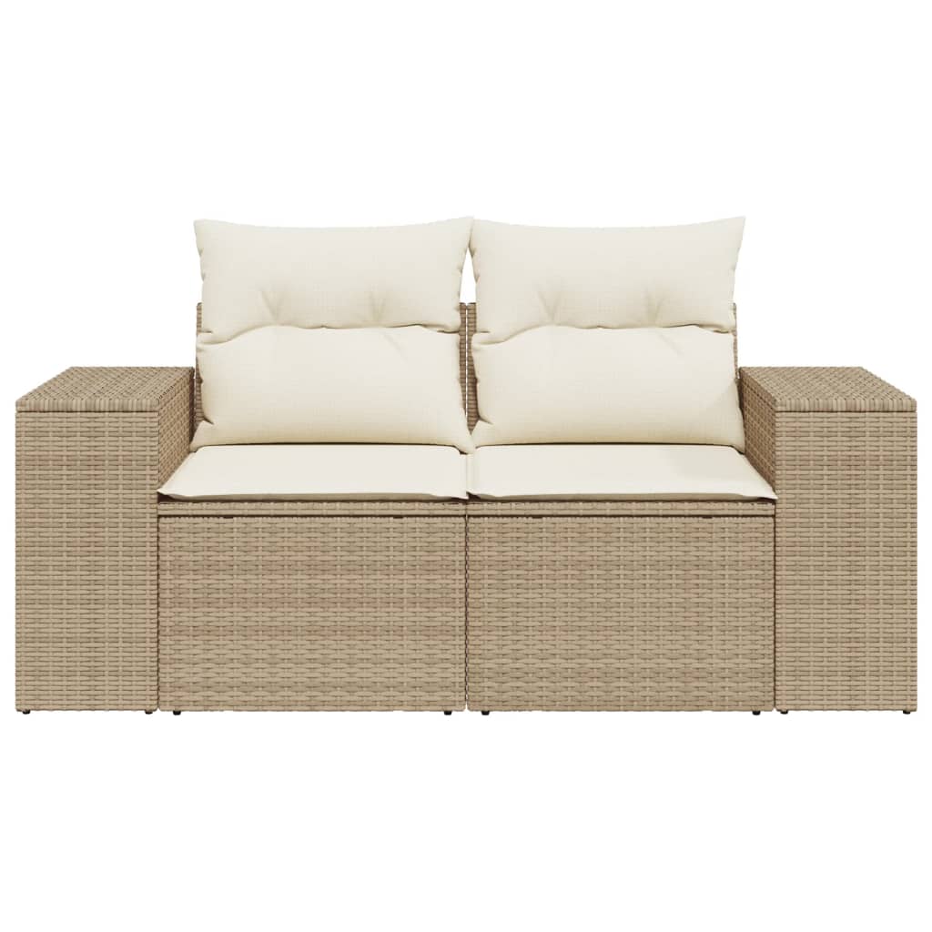 Tuinbank 2-zits met kussens poly rattan beige is nu te koop bij PeponiXL, paradijselijk wonen!
