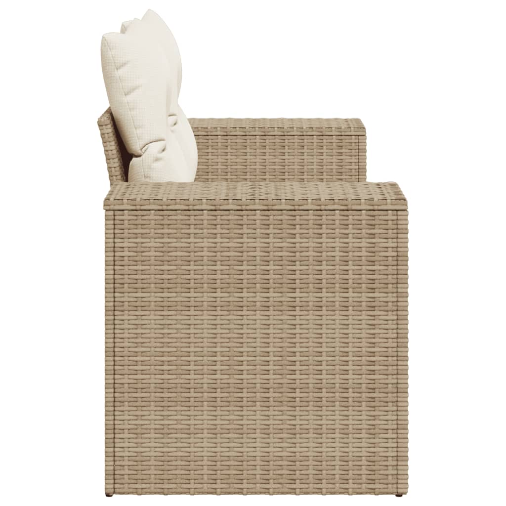 Tuinbank 2-zits met kussens poly rattan beige is nu te koop bij PeponiXL, paradijselijk wonen!