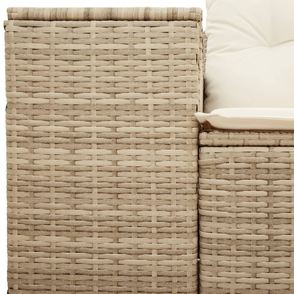 Tuinbank 2-zits met kussens poly rattan beige is nu te koop bij PeponiXL, paradijselijk wonen!