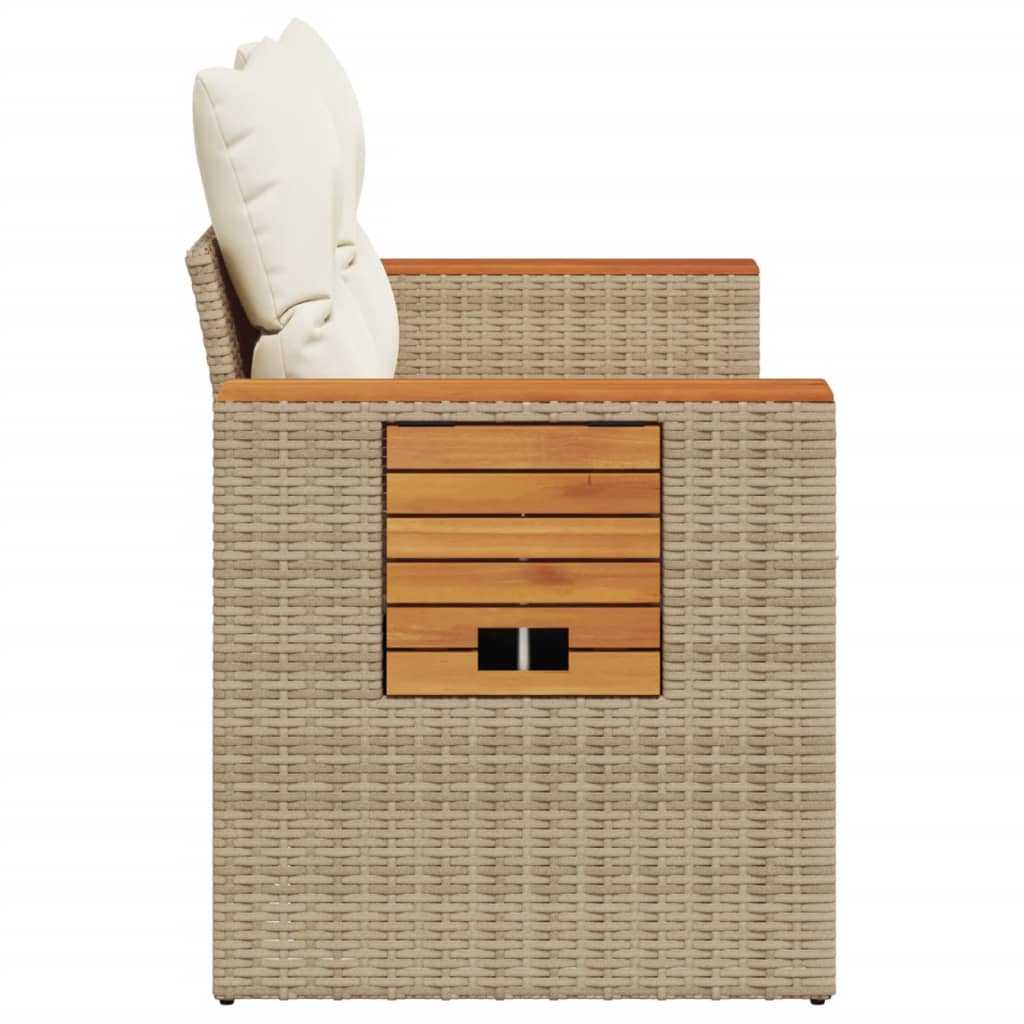 Tuinbank 2-zits met kussens poly rattan beige is nu te koop bij PeponiXL, paradijselijk wonen!