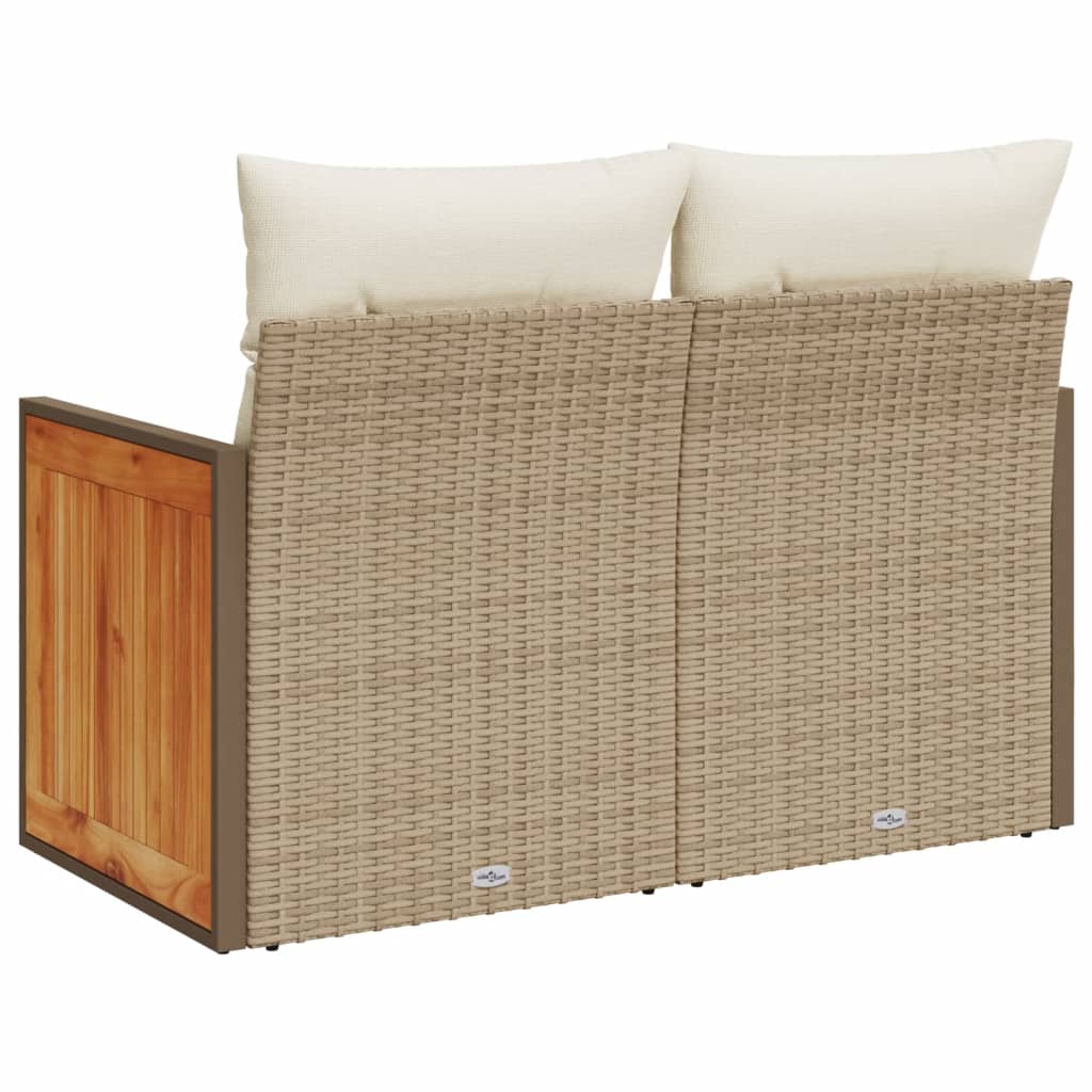 Tuinbank 2-zits met kussens poly rattan beige is nu te koop bij PeponiXL, paradijselijk wonen!