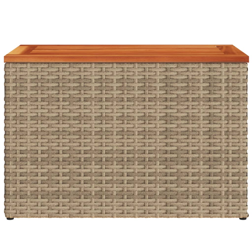 Tuinbijzettafels 2 st 55x34x37 cm poly rattan en hout beige is nu te koop bij PeponiXL, paradijselijk wonen!