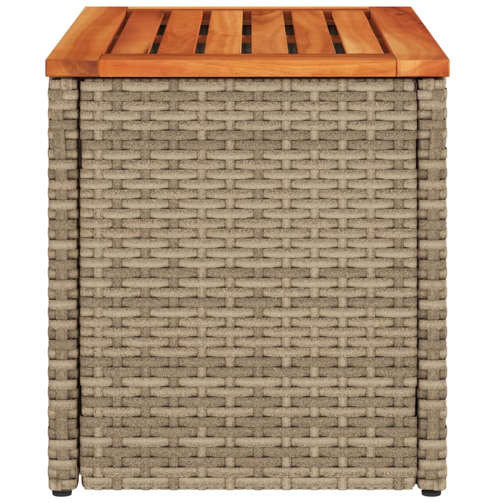 Tuinbijzettafels 2 st 55x34x37 cm poly rattan en hout beige is nu te koop bij PeponiXL, paradijselijk wonen!