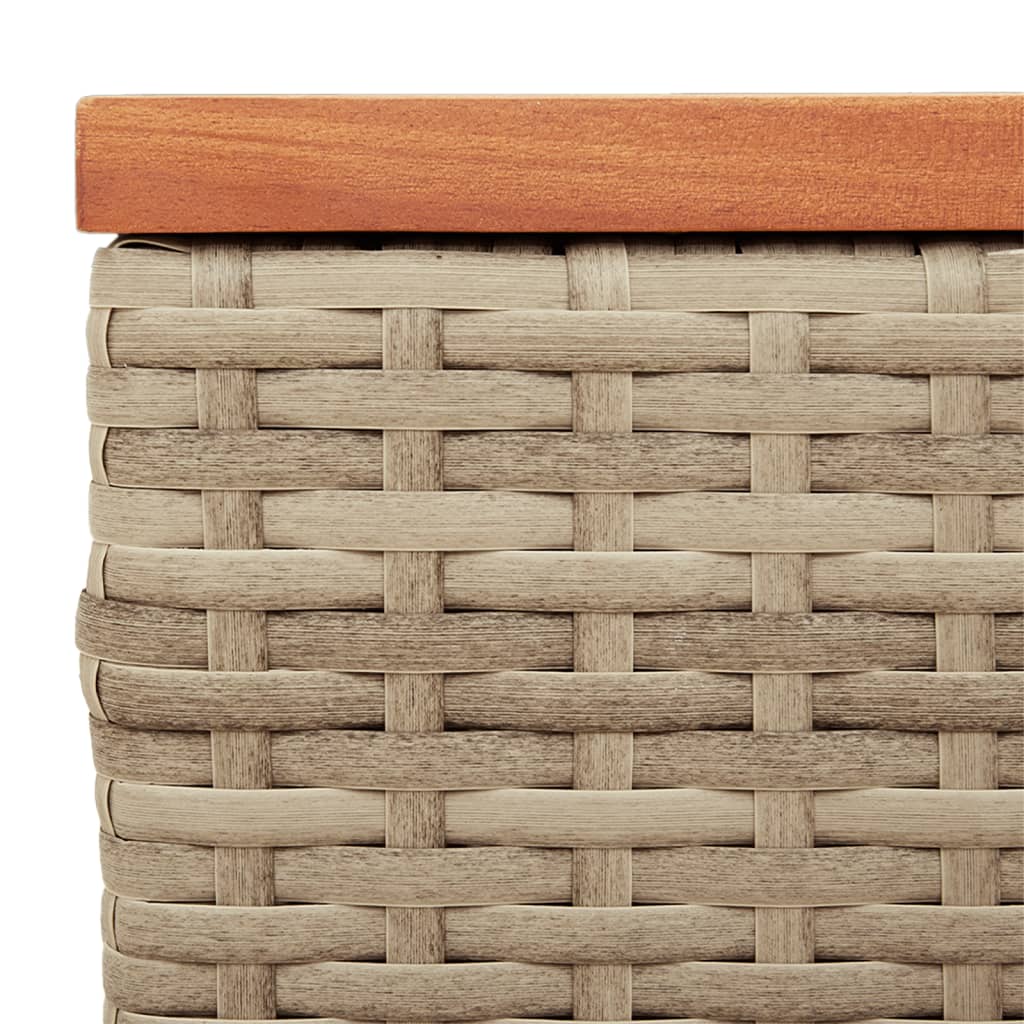 Tuinbijzettafels 2 st 55x34x37 cm poly rattan en hout beige is nu te koop bij PeponiXL, paradijselijk wonen!