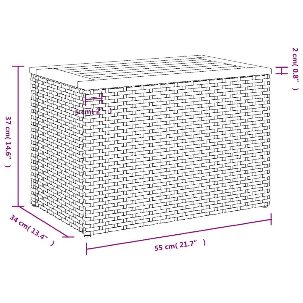 Tuinbijzettafels 2 st 55x34x37 cm poly rattan en hout beige is nu te koop bij PeponiXL, paradijselijk wonen!