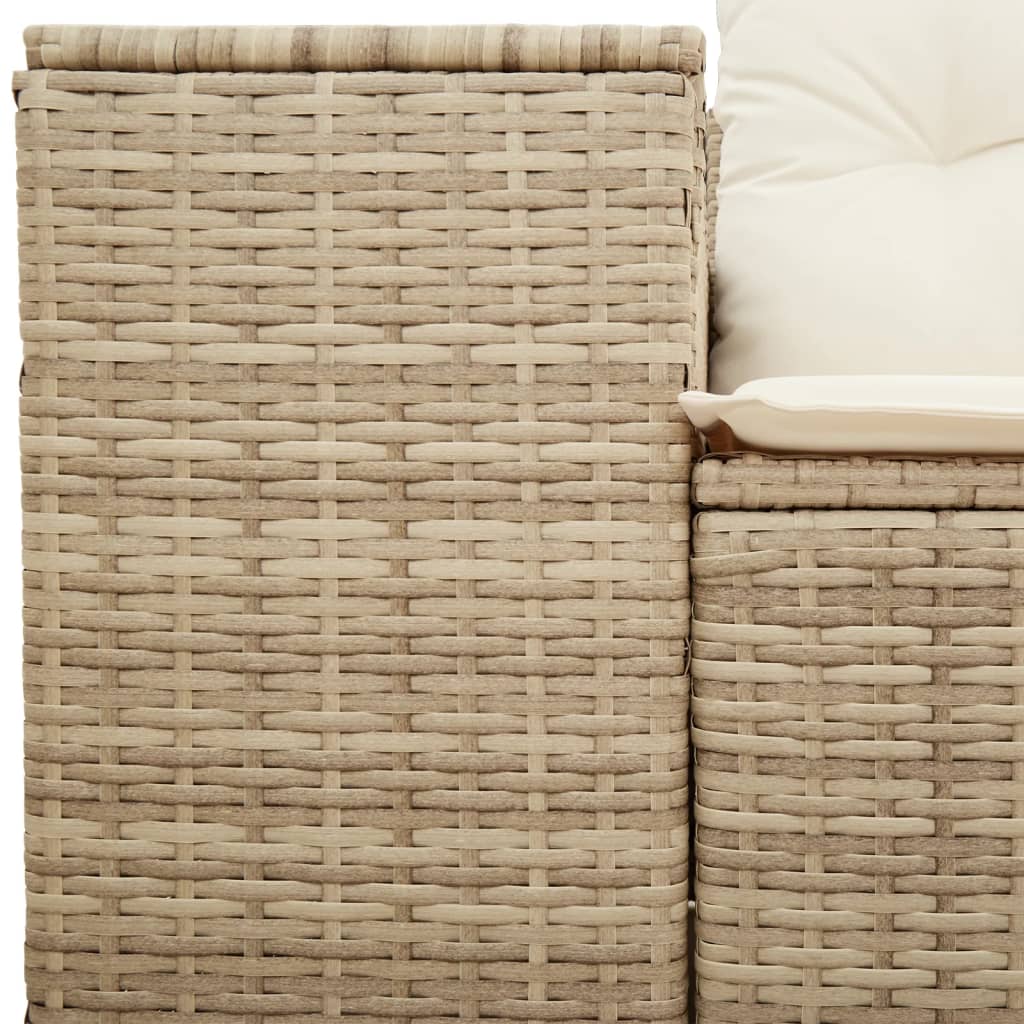 Tuinbank 2-zits met kussens poly rattan beige is nu te koop bij PeponiXL, paradijselijk wonen!
