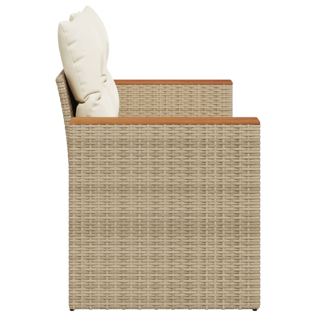 Tuinbank 2-zits met kussens poly rattan beige is nu te koop bij PeponiXL, paradijselijk wonen!