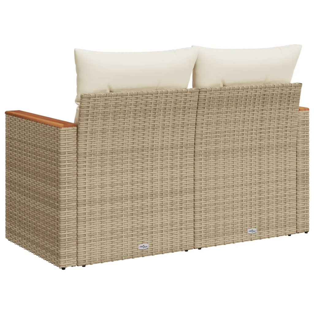 Tuinbank 2-zits met kussens poly rattan beige is nu te koop bij PeponiXL, paradijselijk wonen!
