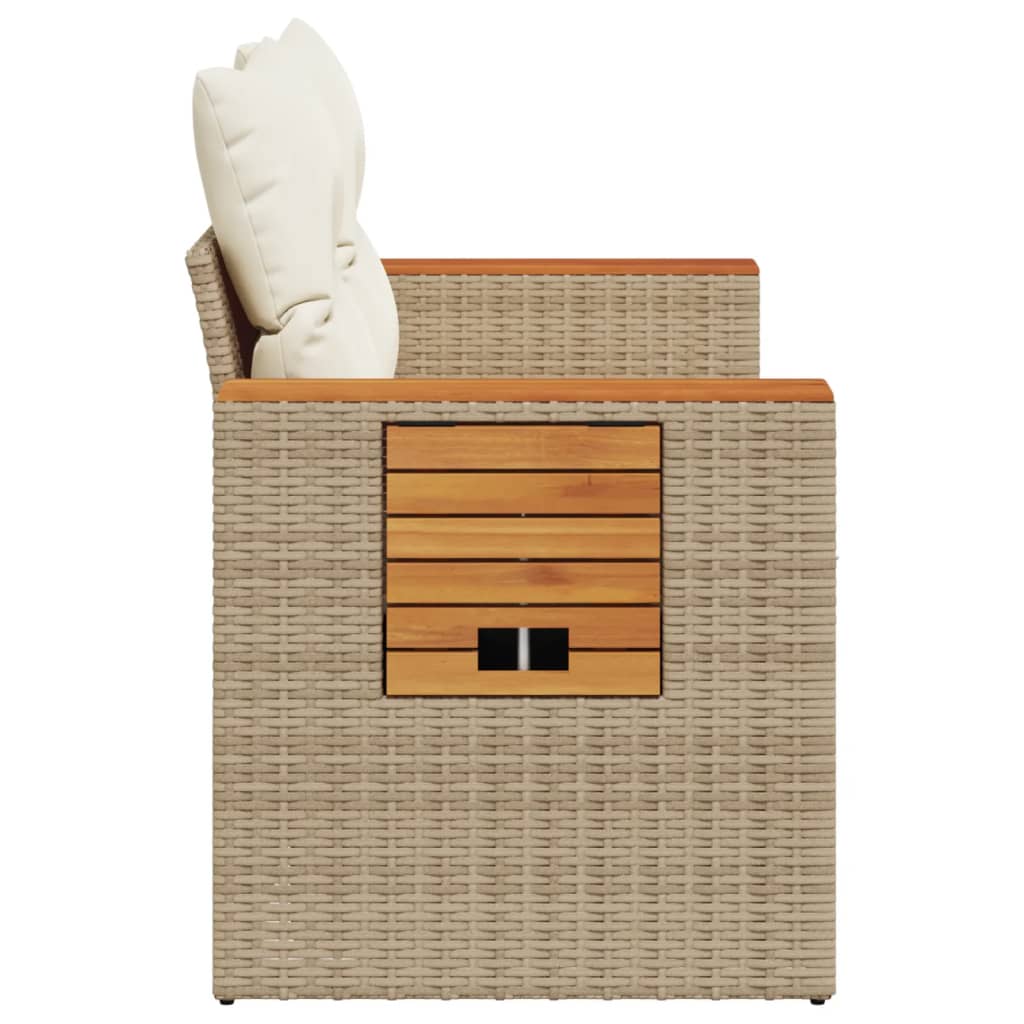 Tuinbank 2-zits met kussens poly rattan beige is nu te koop bij PeponiXL, paradijselijk wonen!