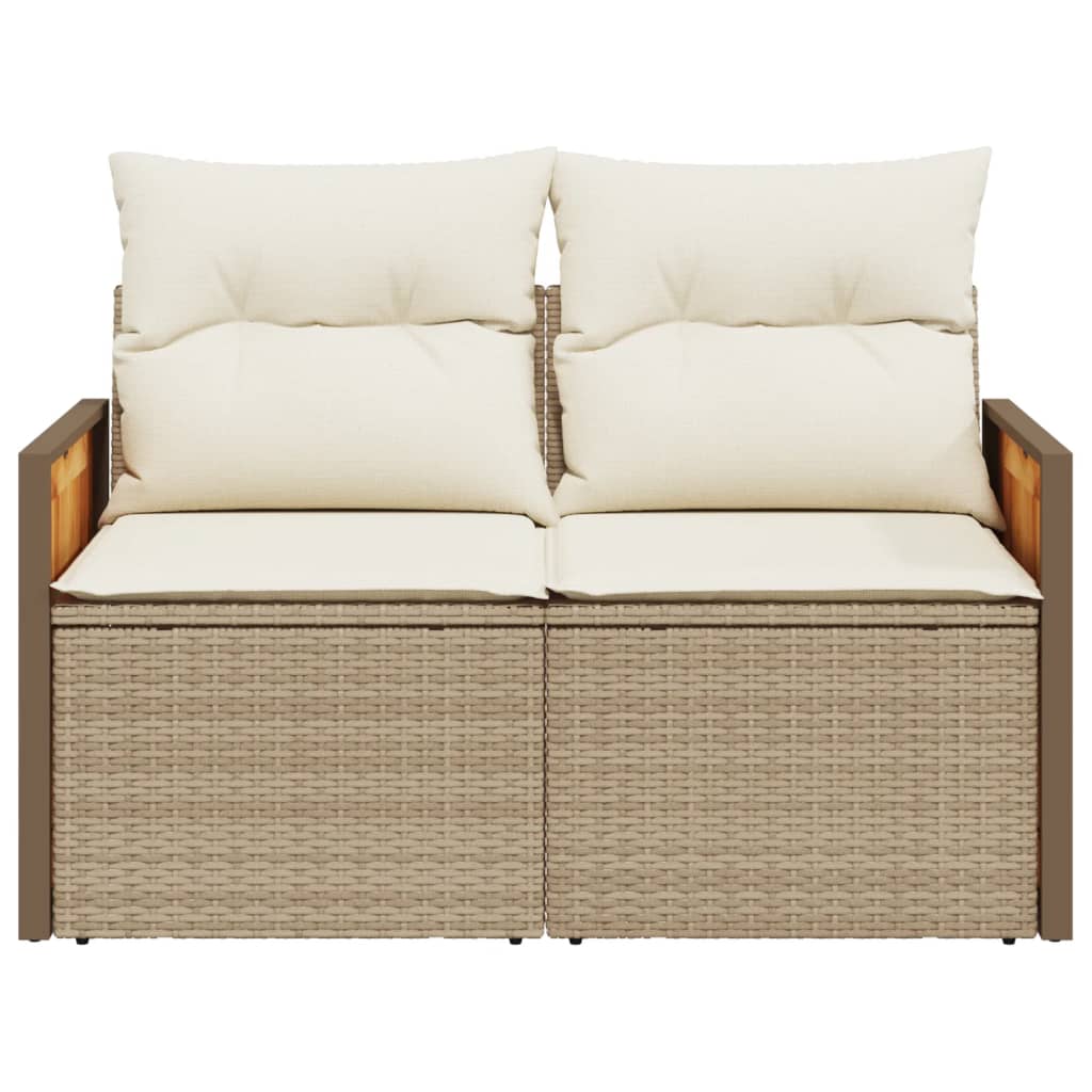 Tuinbank 2-zits met kussens poly rattan beige is nu te koop bij PeponiXL, paradijselijk wonen!