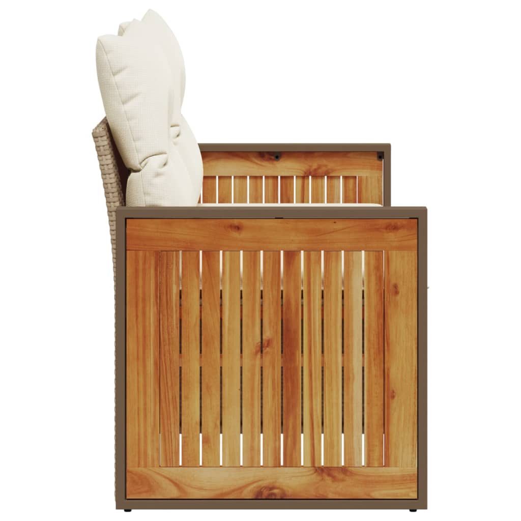 Tuinbank 2-zits met kussens poly rattan beige is nu te koop bij PeponiXL, paradijselijk wonen!