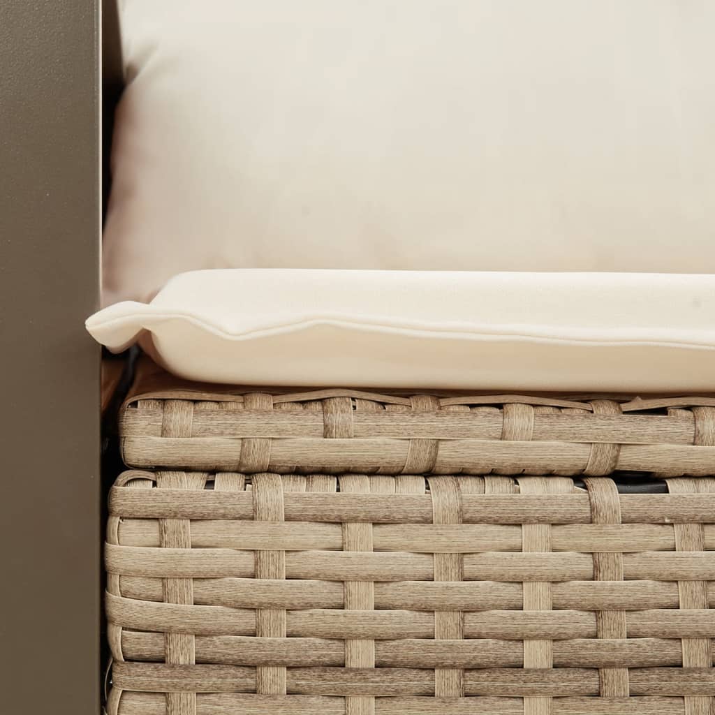 Tuinbank 2-zits met kussens poly rattan beige is nu te koop bij PeponiXL, paradijselijk wonen!