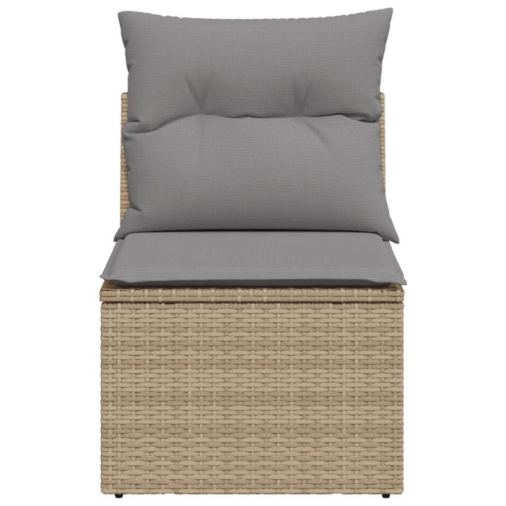 Tuinbank zonder armleuning met kussens poly rattan beige is nu te koop bij PeponiXL, paradijselijk wonen!