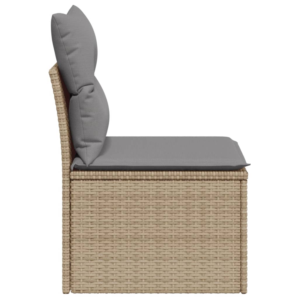 Tuinbank zonder armleuning met kussens poly rattan beige is nu te koop bij PeponiXL, paradijselijk wonen!