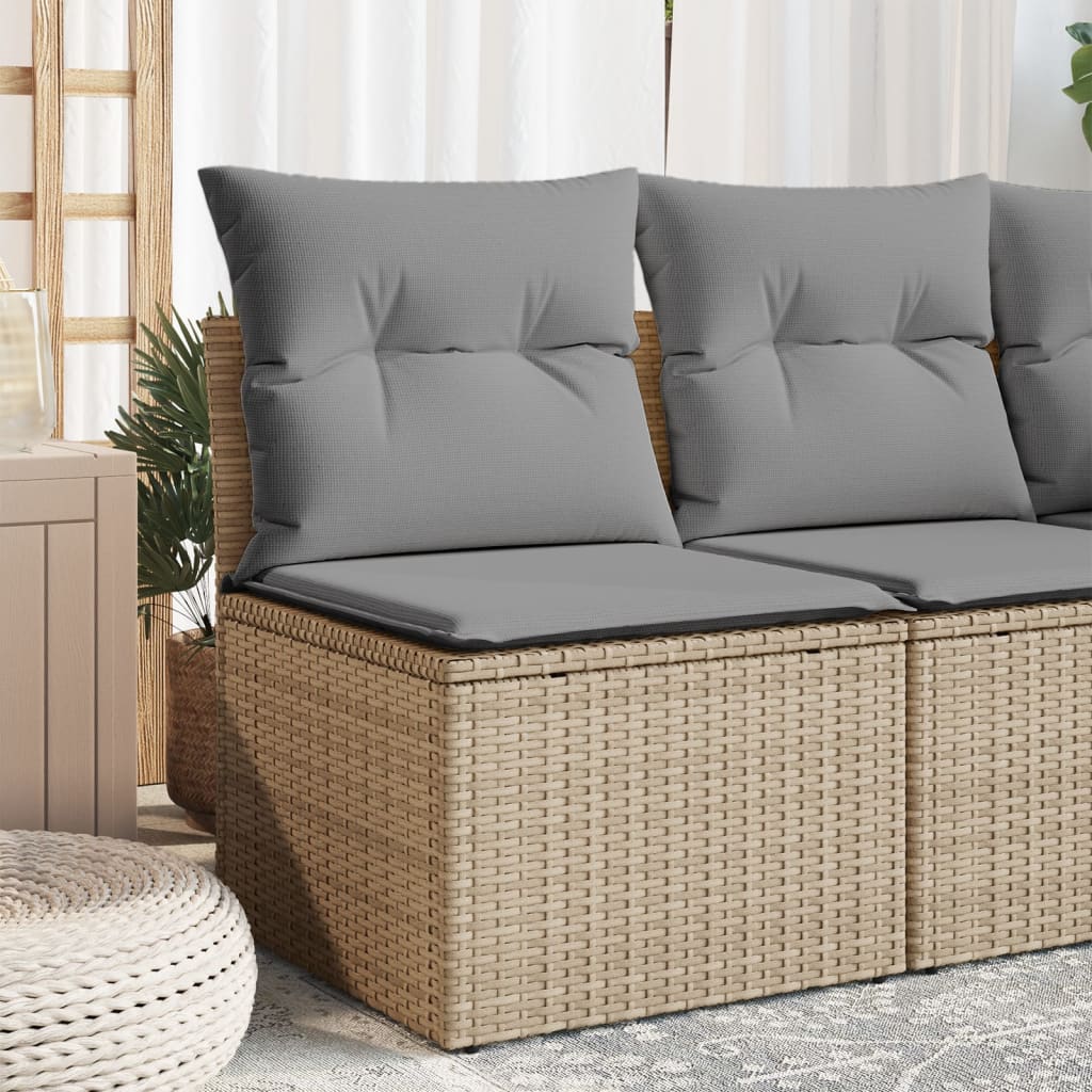 Tuinbank zonder armleuning met kussens poly rattan beige is nu te koop bij PeponiXL, paradijselijk wonen!