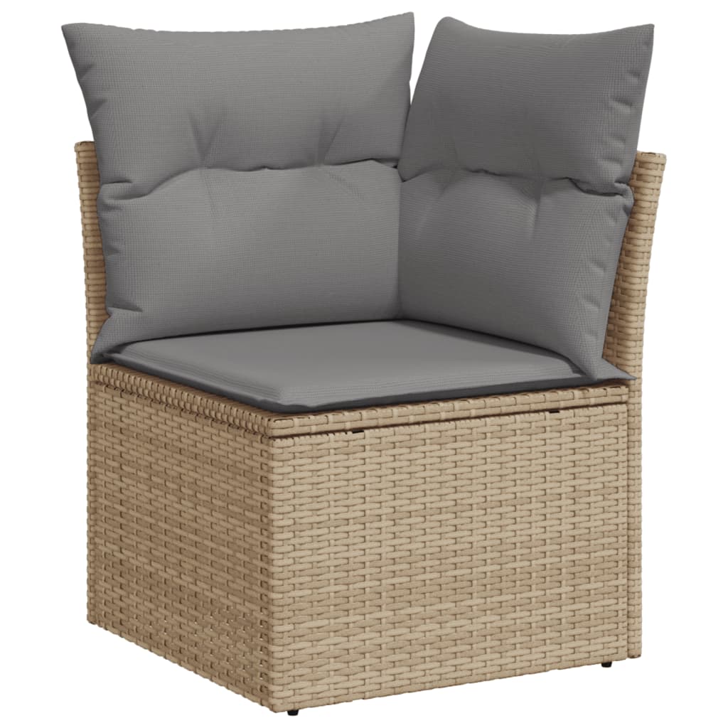 Tuinhoekbank met kussens poly rattan beige is nu te koop bij PeponiXL, paradijselijk wonen!
