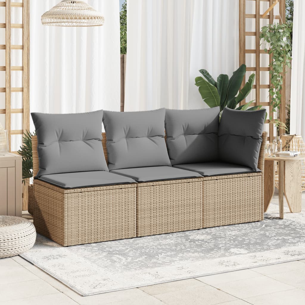 Tuinhoekbank met kussens poly rattan beige is nu te koop bij PeponiXL, paradijselijk wonen!
