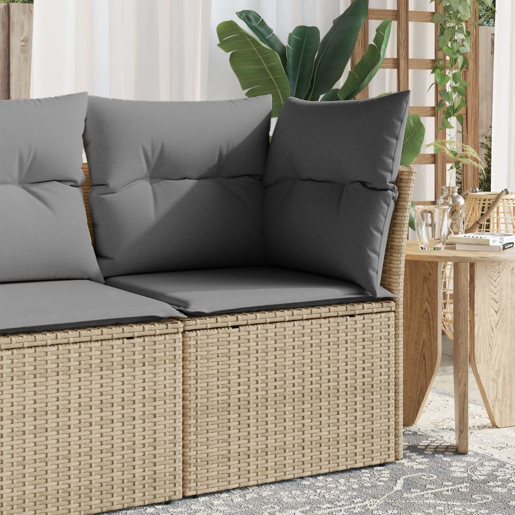Tuinhoekbank met kussens poly rattan beige is nu te koop bij PeponiXL, paradijselijk wonen!