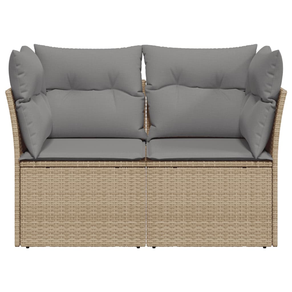 Tuinbank 2-zits met kussens poly rattan beige is nu te koop bij PeponiXL, paradijselijk wonen!