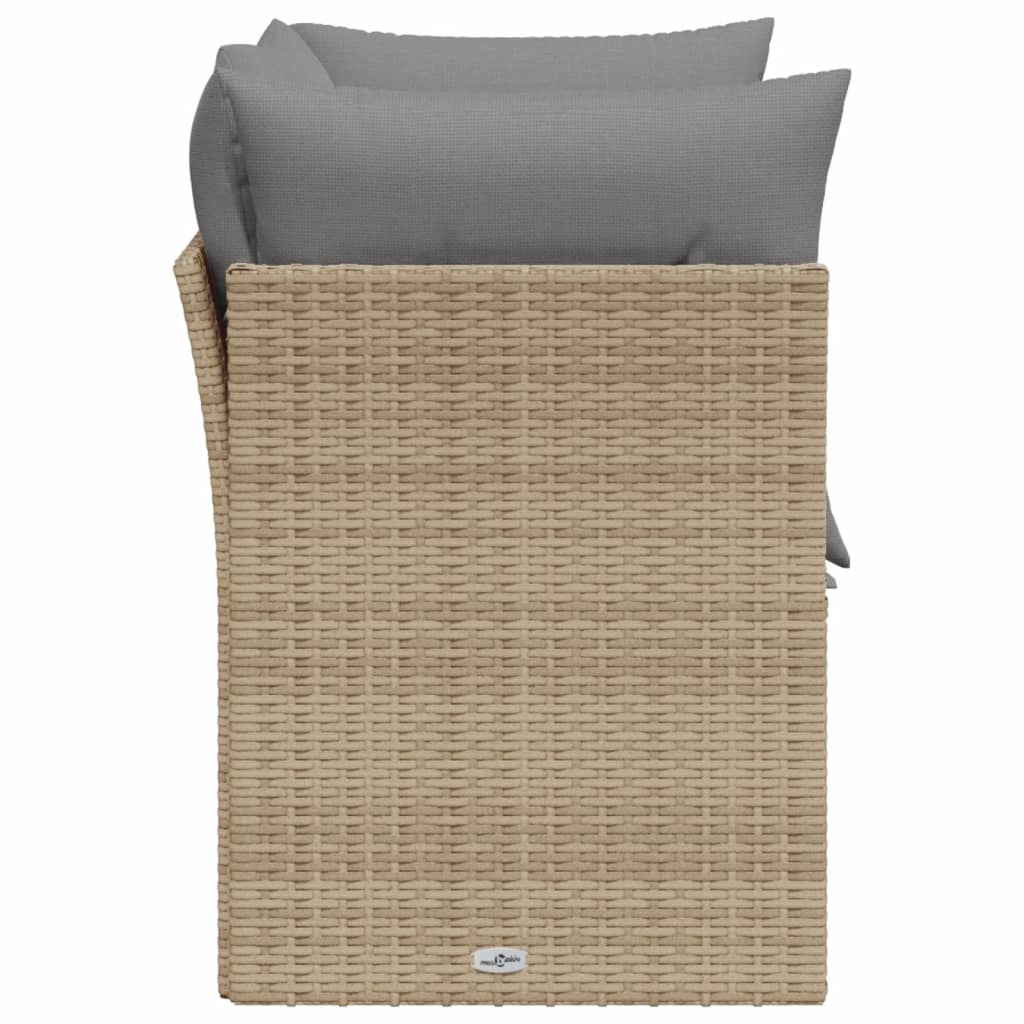 Tuinbank 2-zits met kussens poly rattan beige is nu te koop bij PeponiXL, paradijselijk wonen!