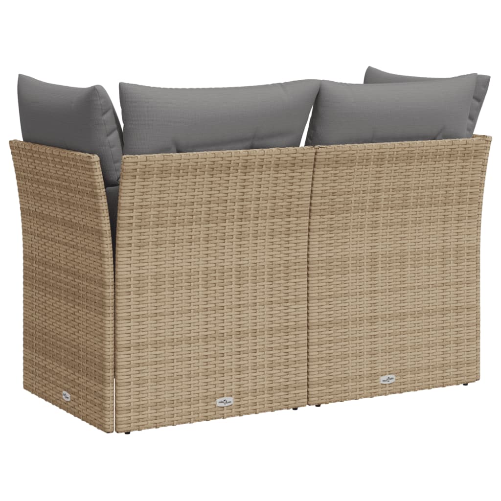 Tuinbank 2-zits met kussens poly rattan beige is nu te koop bij PeponiXL, paradijselijk wonen!