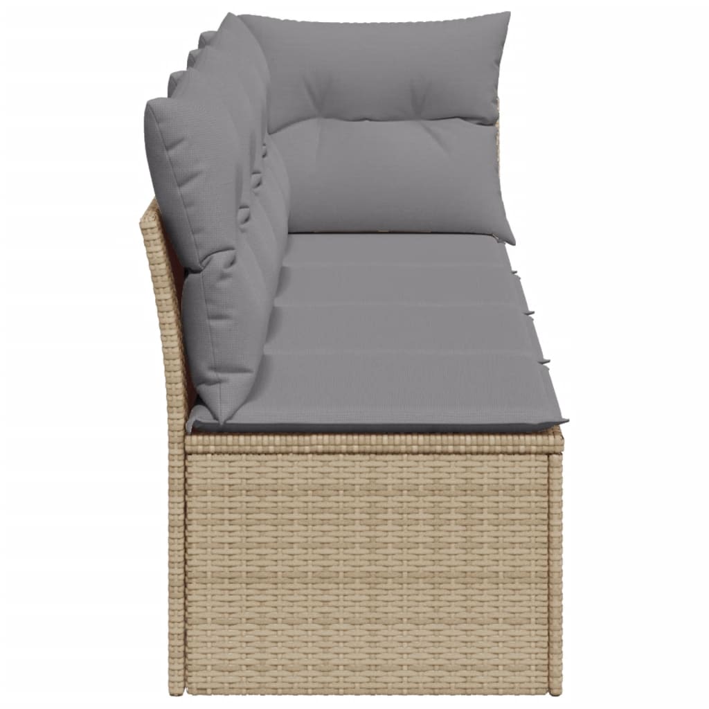 Tuinbank 4-zits met kussens poly rattan beige is nu te koop bij PeponiXL, paradijselijk wonen!