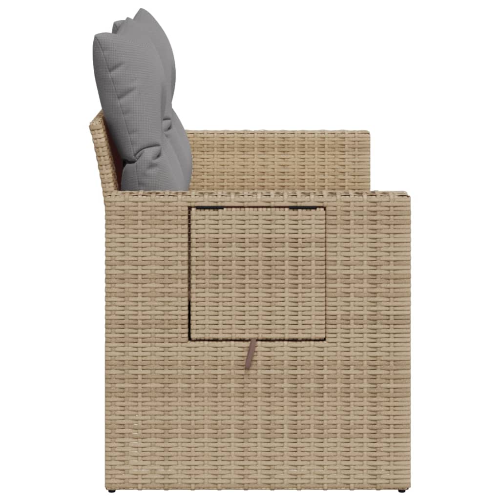 Tuinbank 2-zits met kussens poly rattan beige is nu te koop bij PeponiXL, paradijselijk wonen!