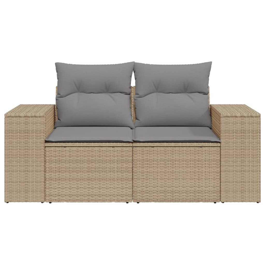 Tuinbank 2-zits met kussens poly rattan beige is nu te koop bij PeponiXL, paradijselijk wonen!