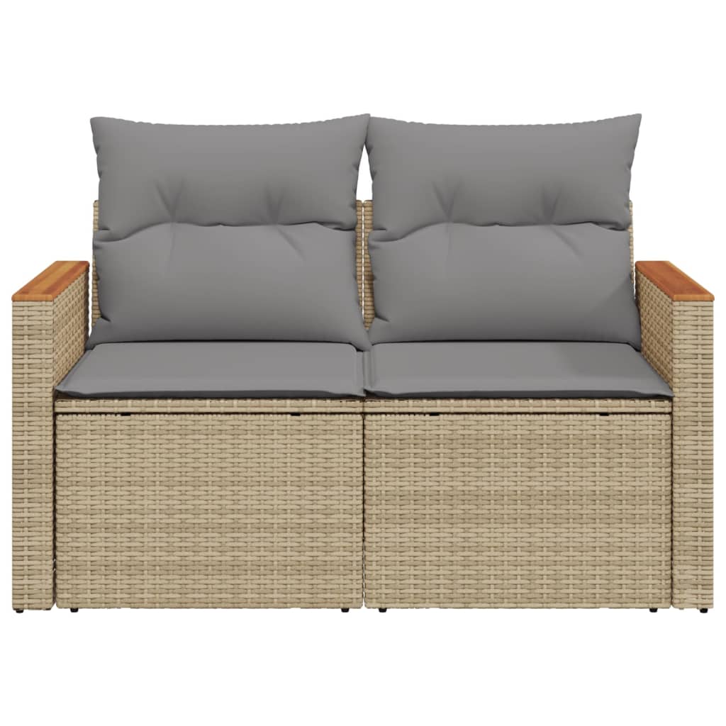 Tuinbank 2-zits met kussens poly rattan beige is nu te koop bij PeponiXL, paradijselijk wonen!