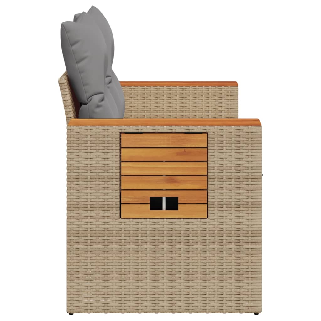 Tuinbank 2-zits met kussens poly rattan beige is nu te koop bij PeponiXL, paradijselijk wonen!