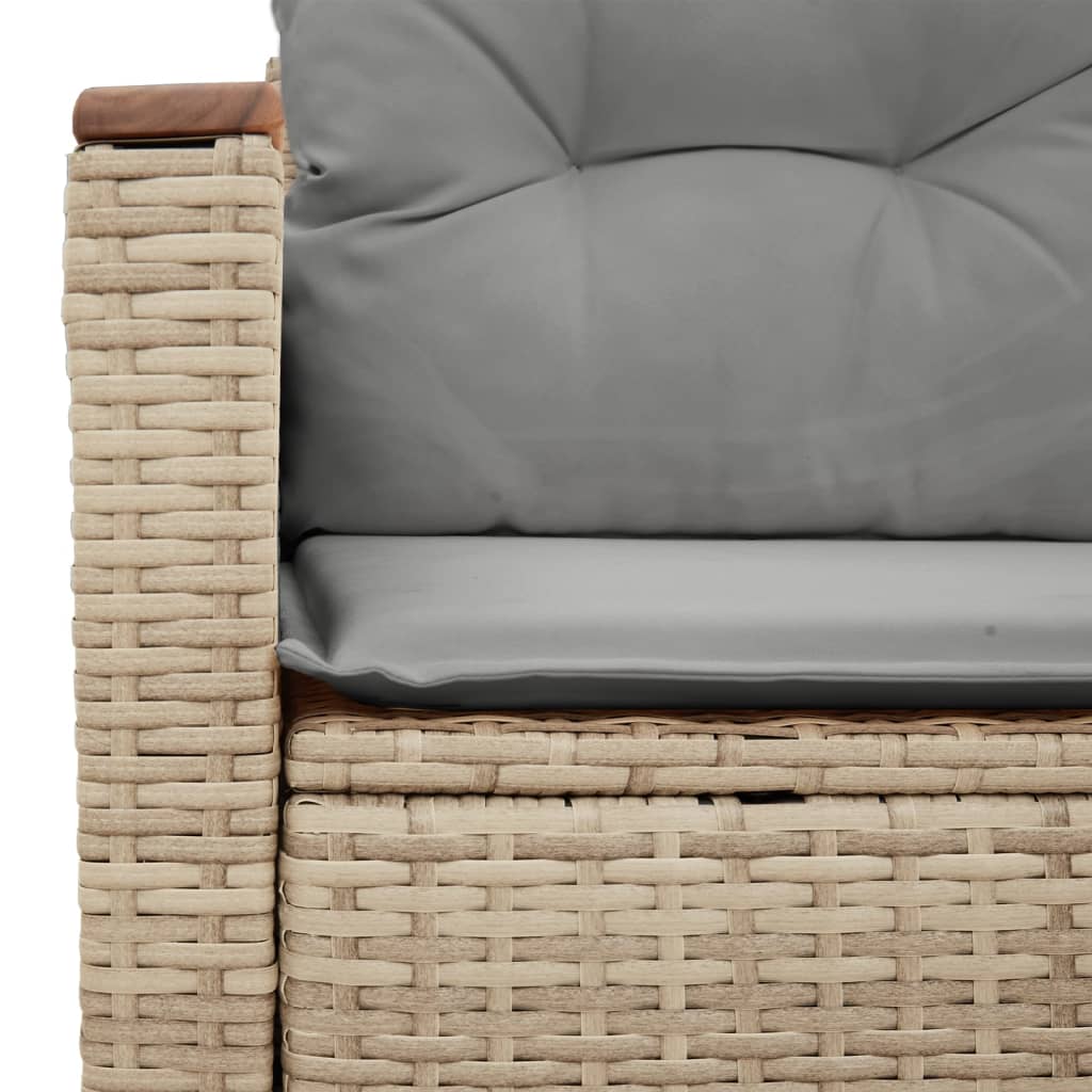 Tuinbank 2-zits met kussens poly rattan beige is nu te koop bij PeponiXL, paradijselijk wonen!