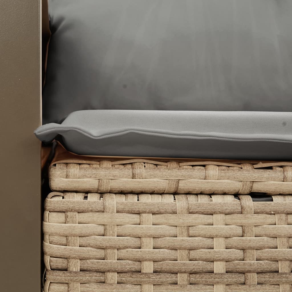Tuinbank 2-zits met kussens poly rattan beige is nu te koop bij PeponiXL, paradijselijk wonen!