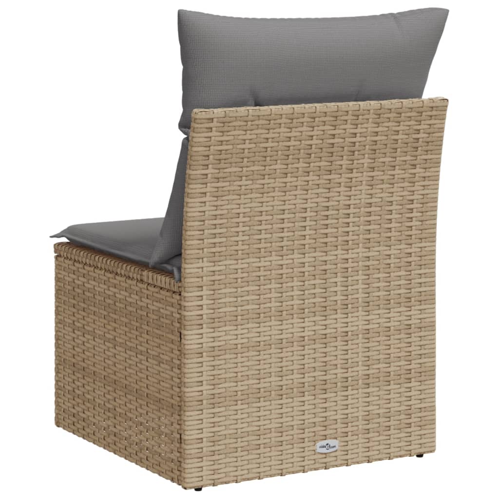 Tuinstoel zonder armleuning met kussens poly rattan beige is nu te koop bij PeponiXL, paradijselijk wonen!