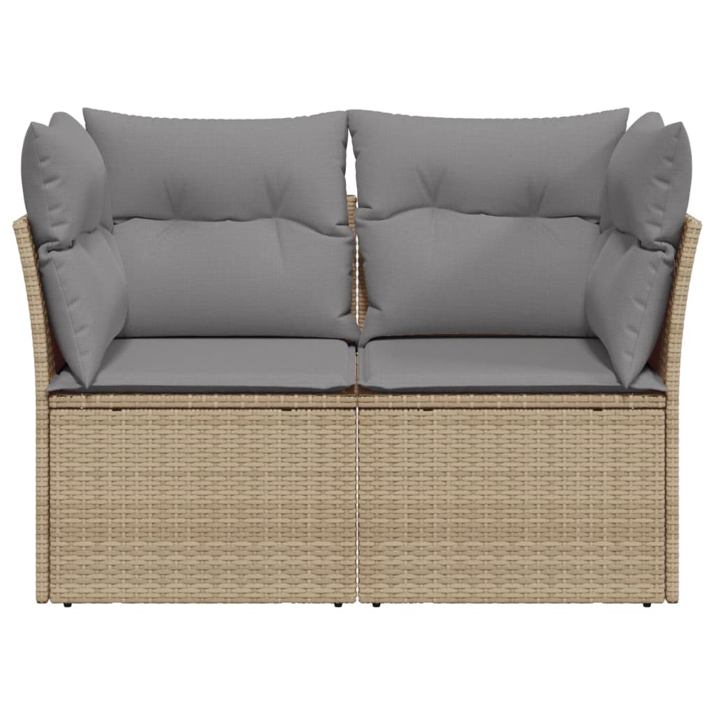 Tuinbank 2-zits met kussens poly rattan beige is nu te koop bij PeponiXL, paradijselijk wonen!