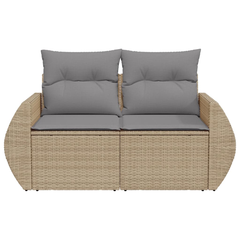 Tuinbank 2-zits met kussens poly rattan beige is nu te koop bij PeponiXL, paradijselijk wonen!