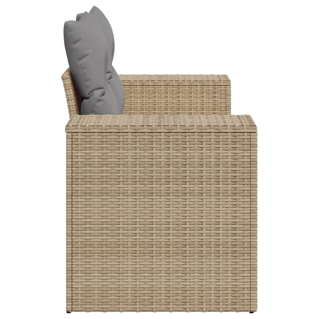 Tuinbank 2-zits met kussens poly rattan beige is nu te koop bij PeponiXL, paradijselijk wonen!