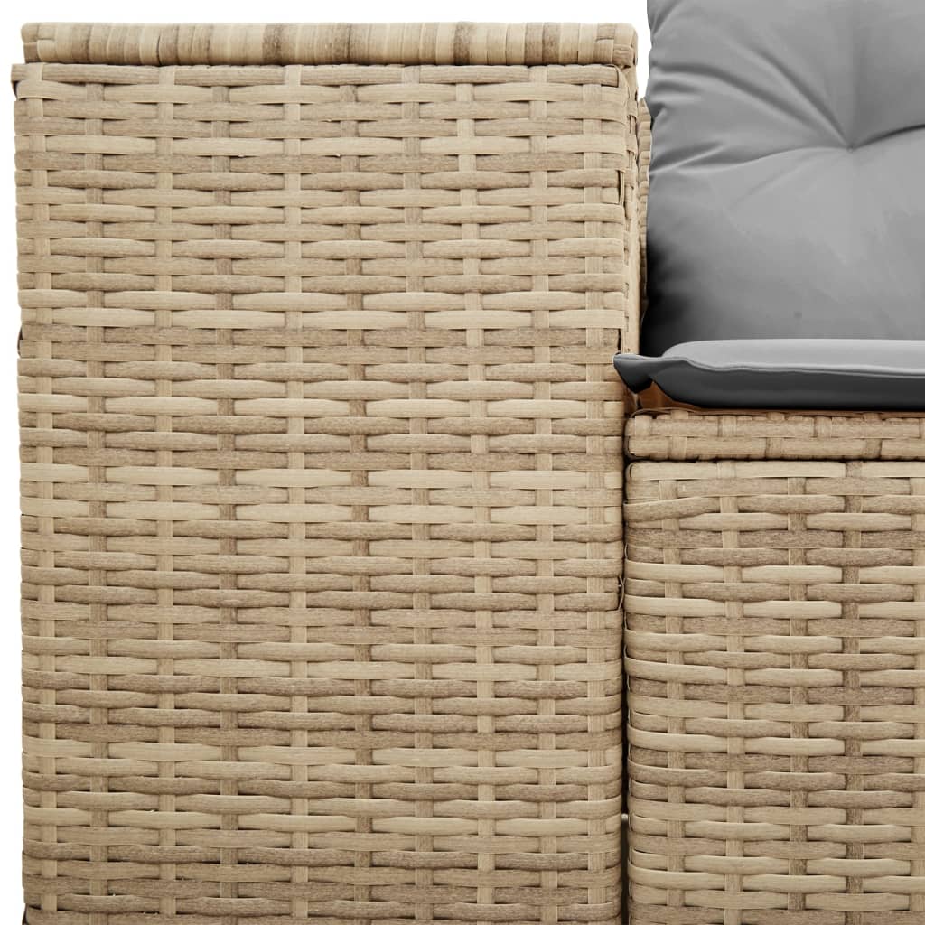 Tuinbank 2-zits met kussens poly rattan beige is nu te koop bij PeponiXL, paradijselijk wonen!