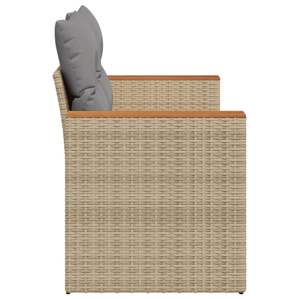 Tuinbank 2-zits met kussens poly rattan beige is nu te koop bij PeponiXL, paradijselijk wonen!