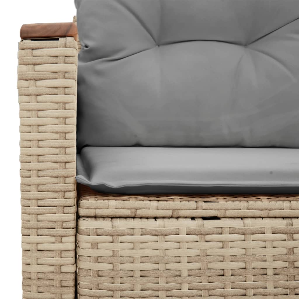 Tuinbank 2-zits met kussens poly rattan beige is nu te koop bij PeponiXL, paradijselijk wonen!