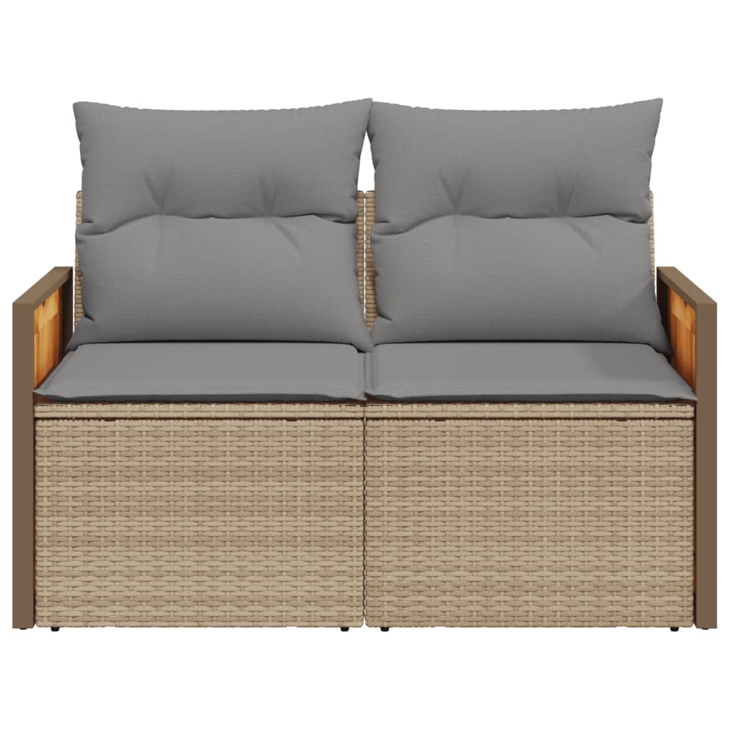 Tuinbank 2-zits met kussens poly rattan beige is nu te koop bij PeponiXL, paradijselijk wonen!