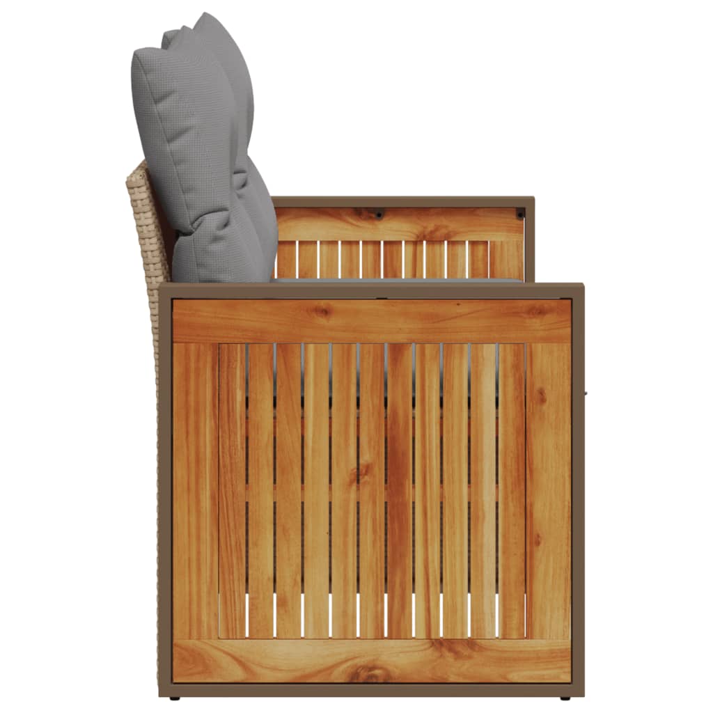 Tuinbank 2-zits met kussens poly rattan beige is nu te koop bij PeponiXL, paradijselijk wonen!
