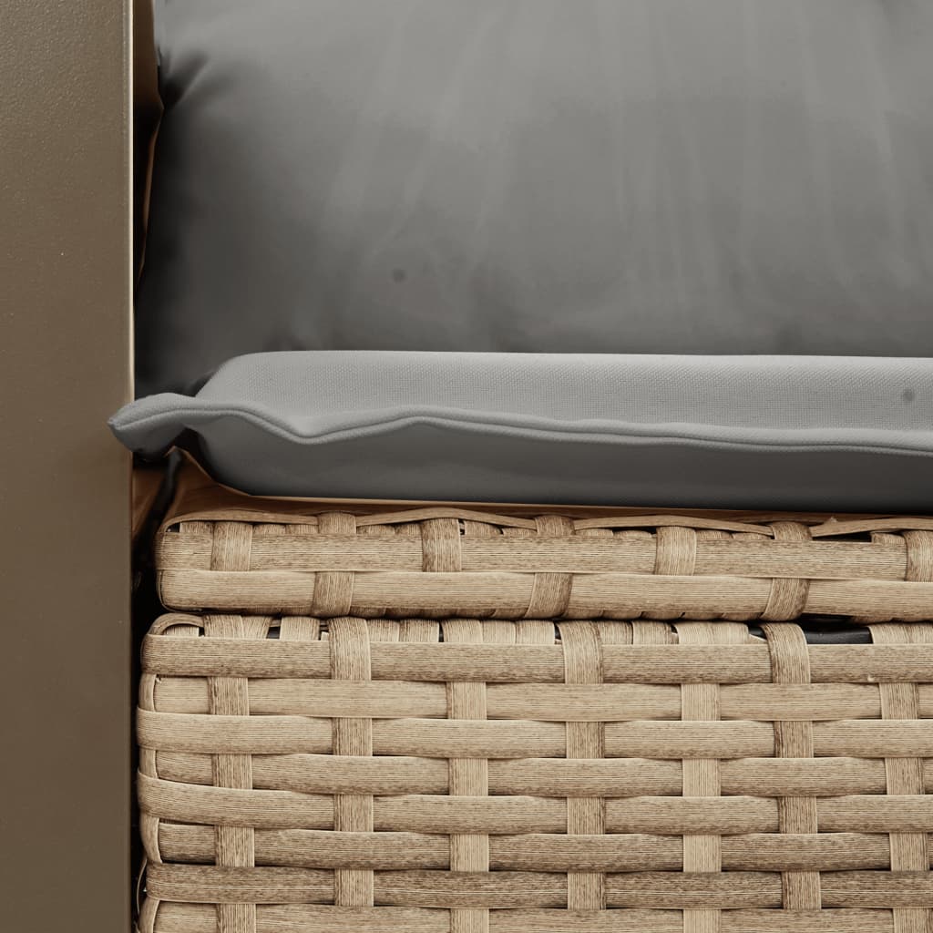 Tuinbank 2-zits met kussens poly rattan beige is nu te koop bij PeponiXL, paradijselijk wonen!