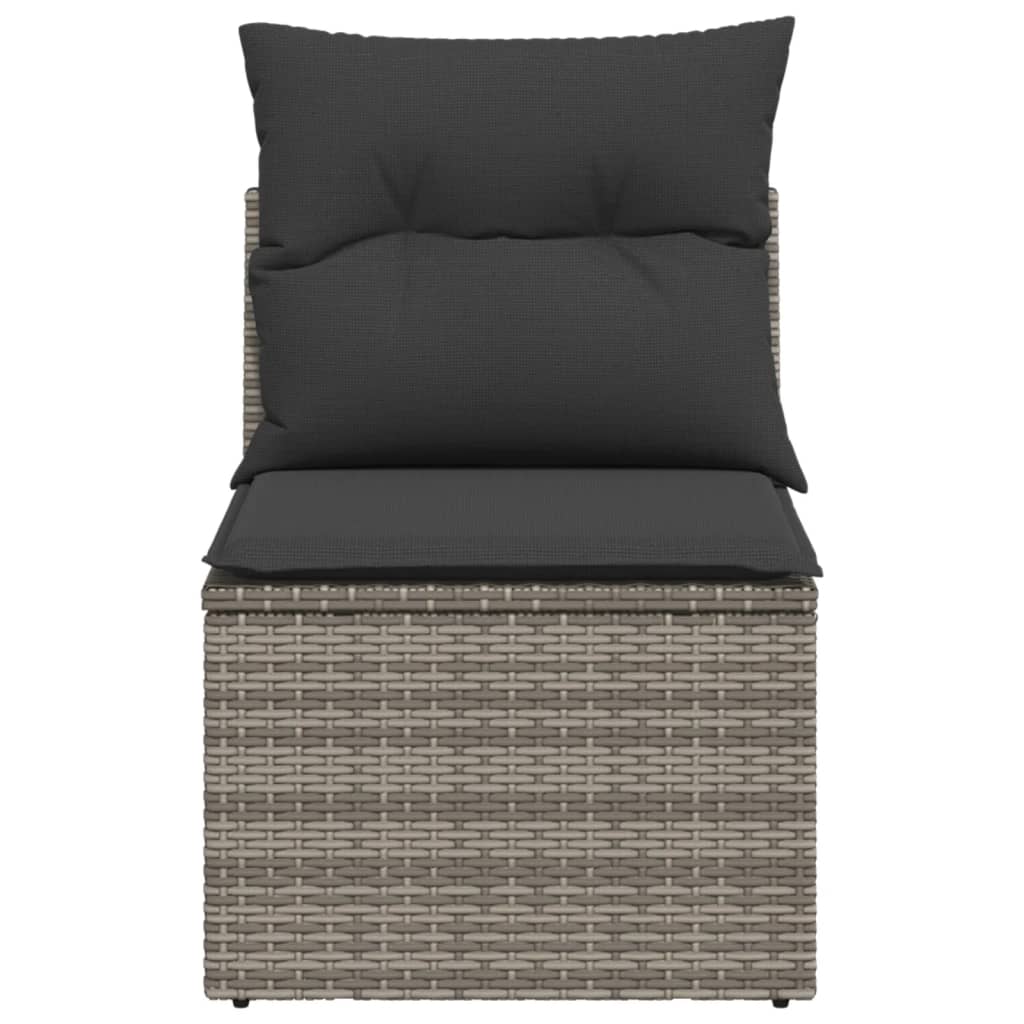 Tuinbank zonder armleuning met kussens poly rattan grijs is nu te koop bij PeponiXL, paradijselijk wonen!