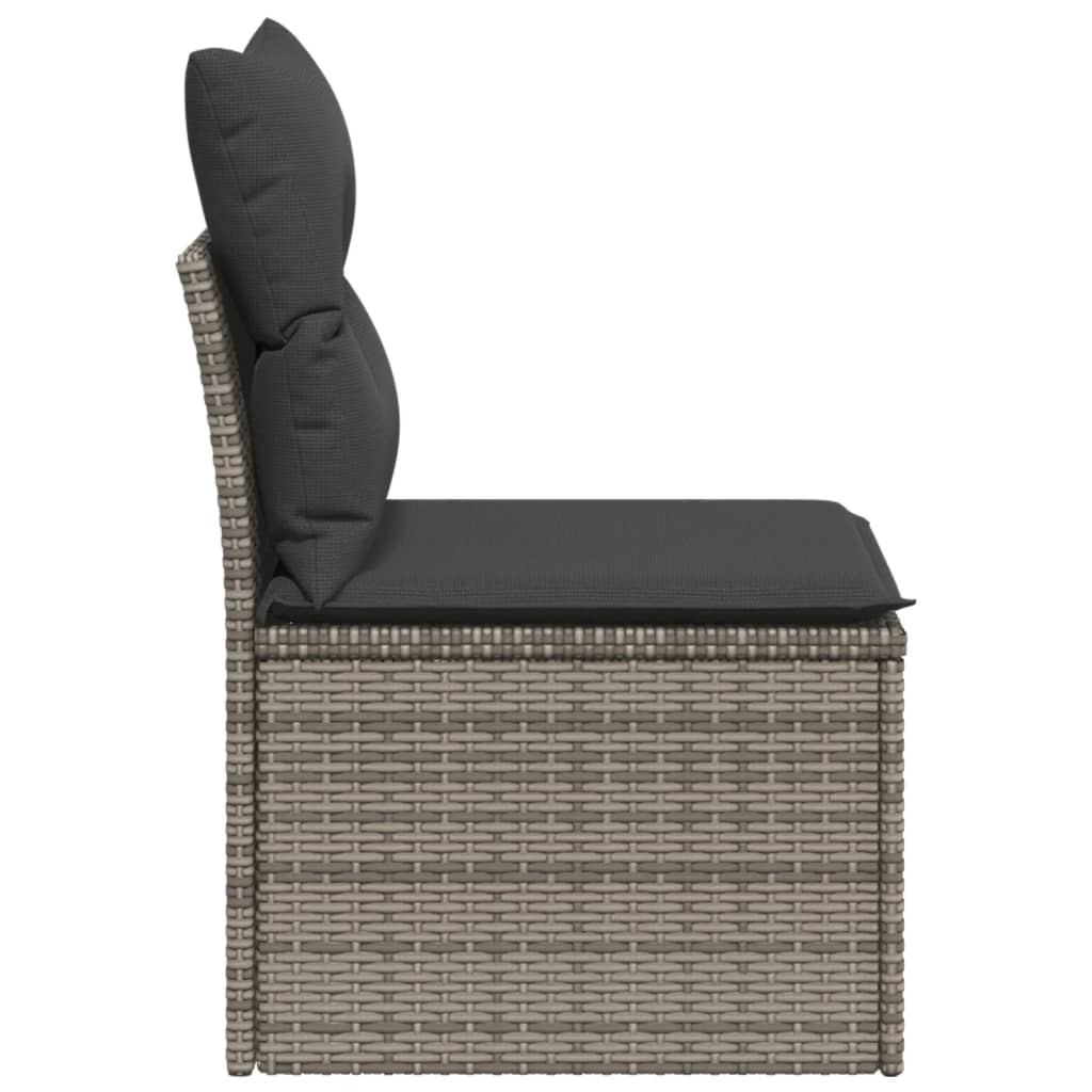 Tuinbank zonder armleuning met kussens poly rattan grijs is nu te koop bij PeponiXL, paradijselijk wonen!