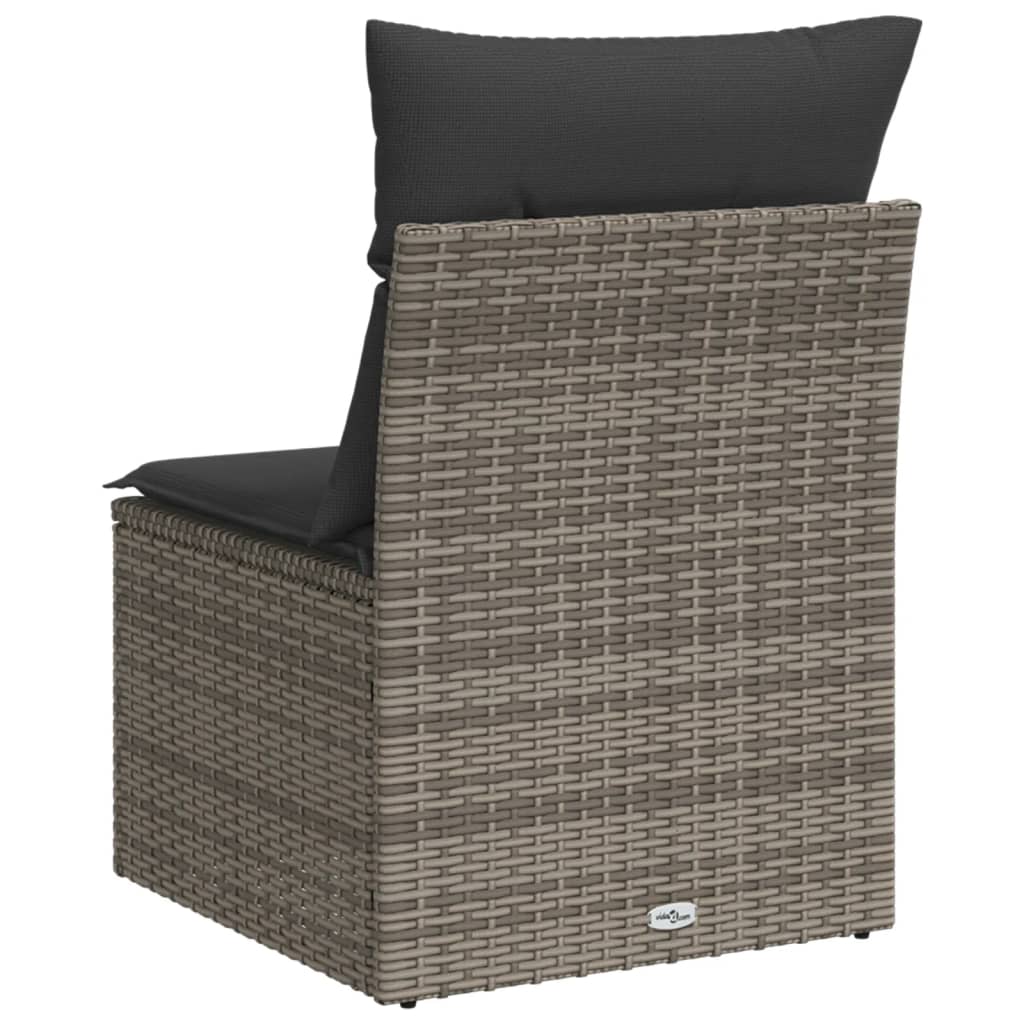 Tuinbank zonder armleuning met kussens poly rattan grijs is nu te koop bij PeponiXL, paradijselijk wonen!
