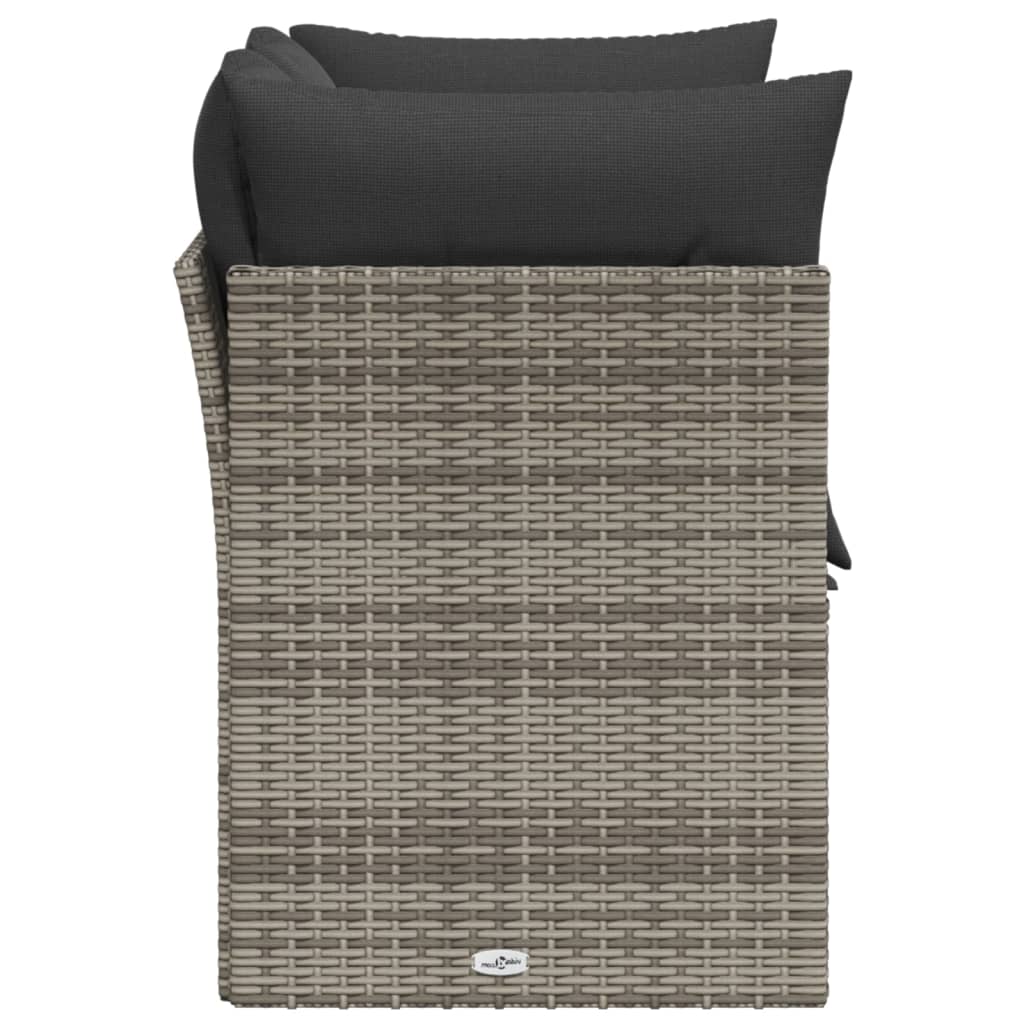 Tuinbank 2-zits met kussens poly rattan grijs is nu te koop bij PeponiXL, paradijselijk wonen!