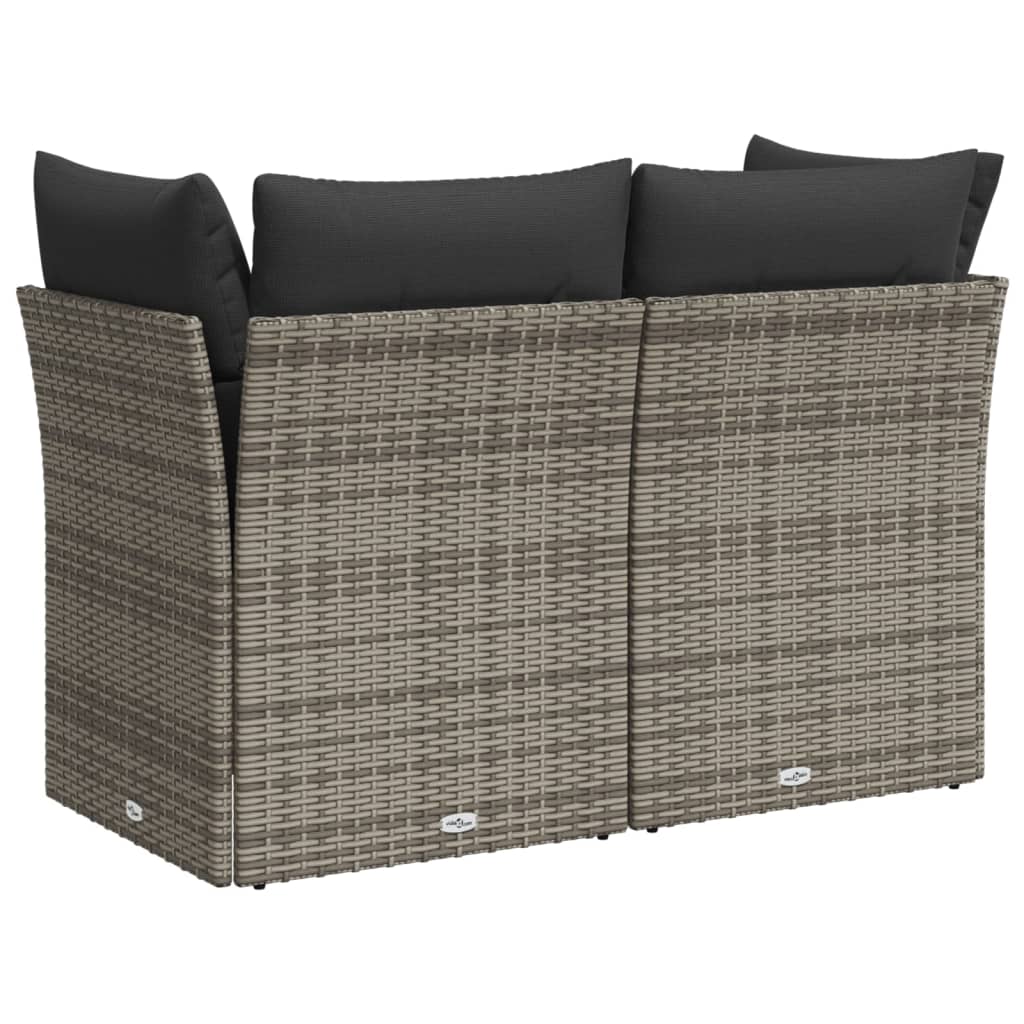 Tuinbank 2-zits met kussens poly rattan grijs is nu te koop bij PeponiXL, paradijselijk wonen!