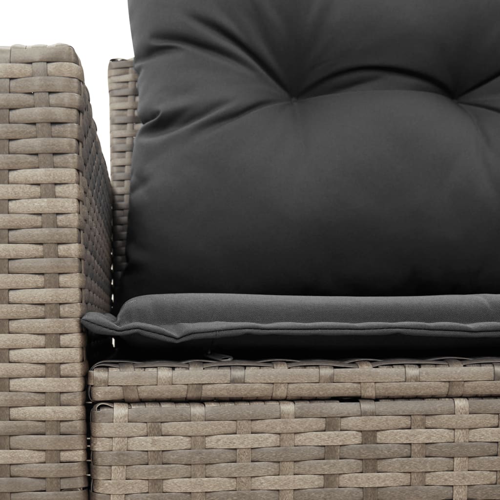 Tuinbank 2-zits met kussens poly rattan grijs is nu te koop bij PeponiXL, paradijselijk wonen!
